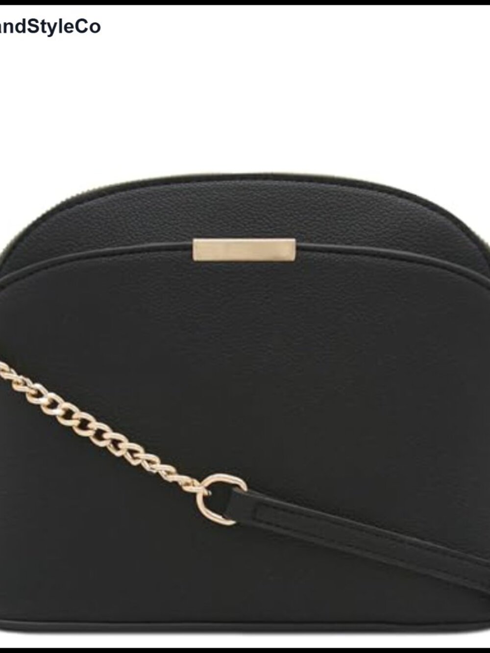 Faux Leather Small Dome Crossbody Bag with Chain Strap